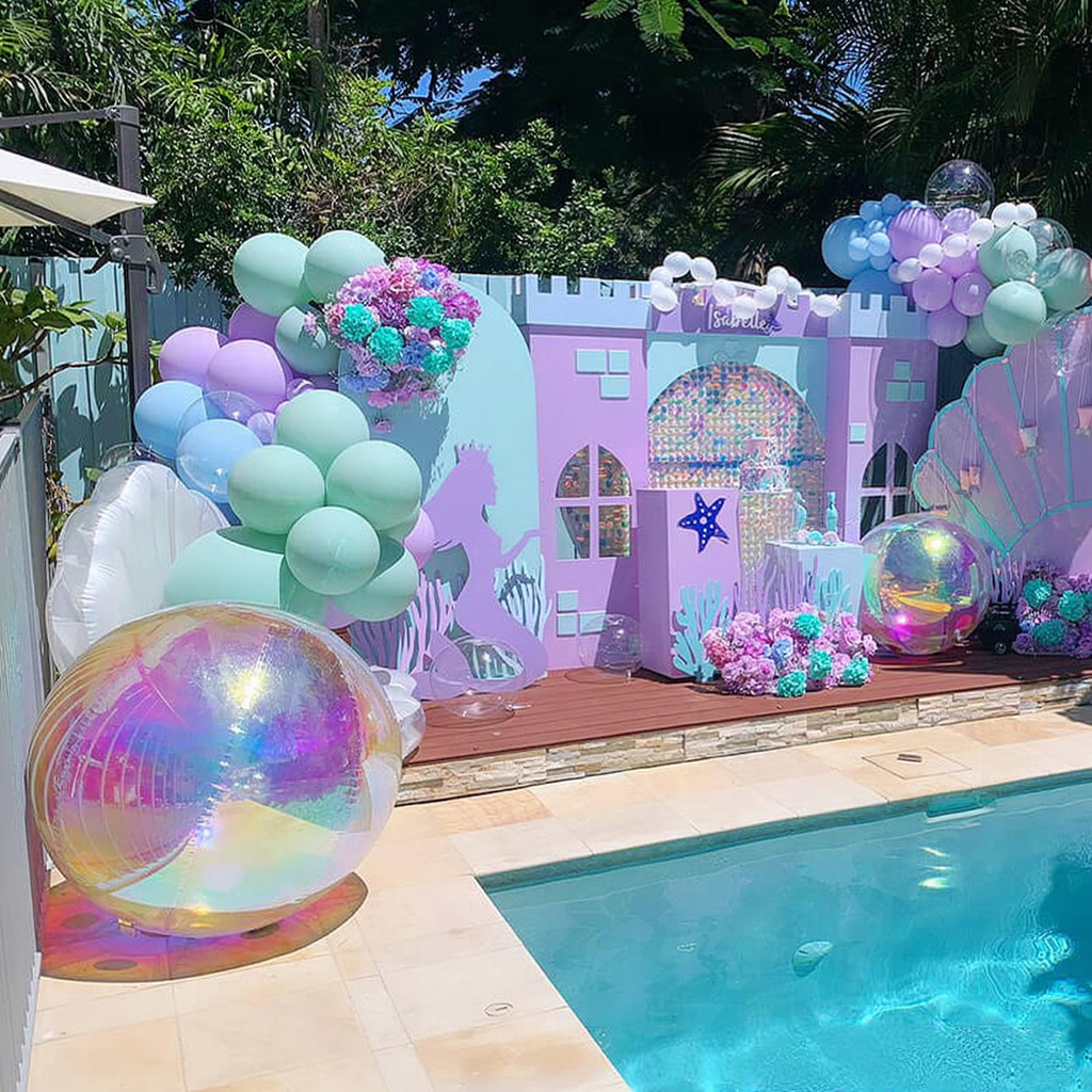 Event Wedding Scene Decoration Disco With Shiny Rainbow Color Inflatable Mirror Ball