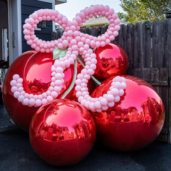 Event Wedding Scene Decoration Disco With Shiny Red Inflatable Mirror Ball