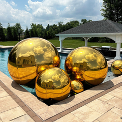 Event Wedding Scene Decoration Disco With Shiny Gold Inflatable Mirror Balloon