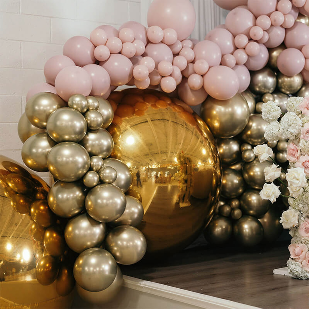 Event Wedding Scene Decoration Disco With Shiny Gold Inflatable Mirror Balloon