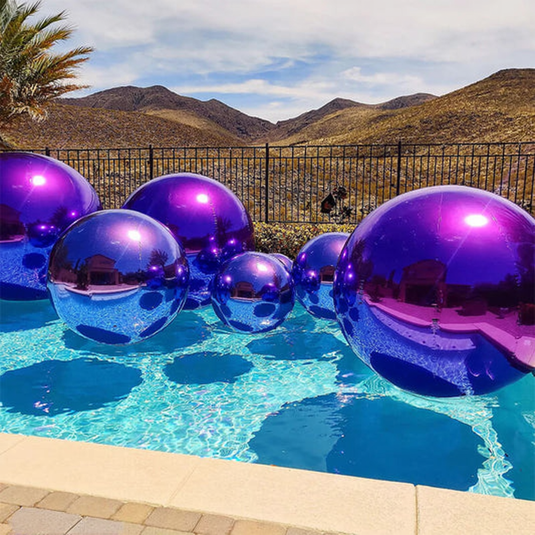 Event Wedding Scene Decoration Disco With Shiny Purple Inflatable Mirror Ball