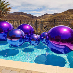 Event Wedding Scene Decoration Disco With Shiny Purple Inflatable Mirror Ball