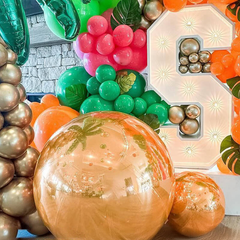 Event Wedding Scene Decoration Disco With Shiny Orange Inflatable Mirror Ball